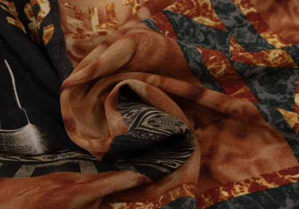 ジャンポールゴルチエJean Paul GAULTIER THE SECRET LIFE OF J.P. プリントスカーフ 茶黒マルチ K-146787_005