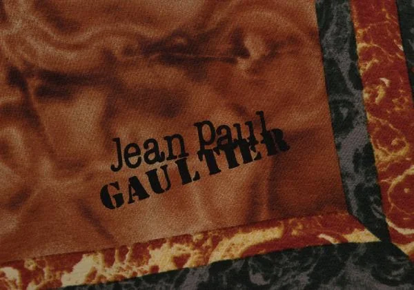 ジャンポールゴルチエJean Paul GAULTIER THE SECRET LIFE OF J.P. プリントスカーフ 茶黒マルチ K-146787_006