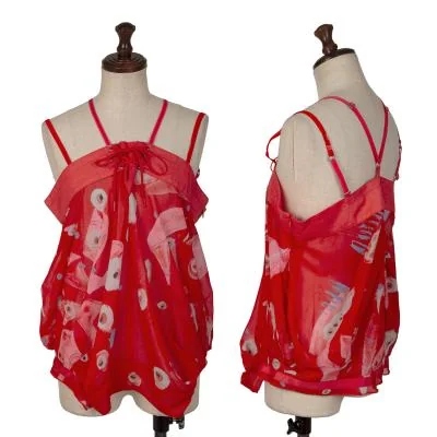MARITHE + FRANCOIS GIRBAUD Poly Printed Lace-up Camisole