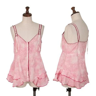 MARITHE + FRANCOIS GIRBAUD Geometric Printed Frill Camisole