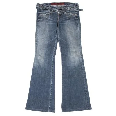 LE JEAN DE MARITHE FRANCOIS GIRBAUD Studs Belt Flare Jeans 