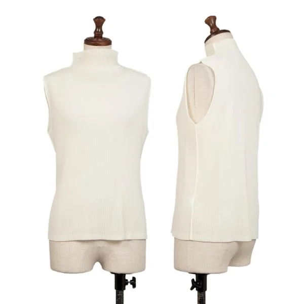 PLEATS PLEASE Mist Pleated High Neck Sleeveless White 3 K-146849_001