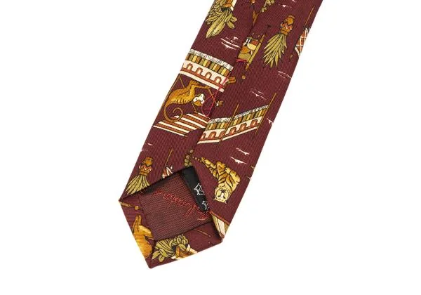 サルヴァトーレフェラガモ Salvatore Ferragamo サーカスプリントシルクタイ ワイン K-146858_009
