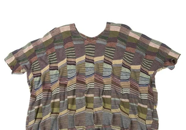 JURGEN LEHL Stripe Patchwork Woven Dolman T-shirt K-146860_003