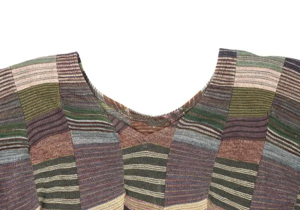 JURGEN LEHL Stripe Patchwork Woven Dolman T-shirt K-146860_004