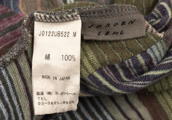 JURGEN LEHL Stripe Patchwork Woven Dolman T-shirt K-146860_015