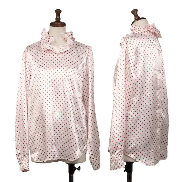 COMME des GARCONS GIRL Dot Print Back Button Blouse White S K-146876_001