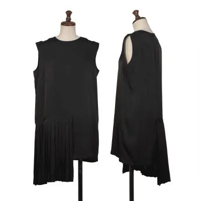 Y's Hem Pleated Docking Sleeveless Tops