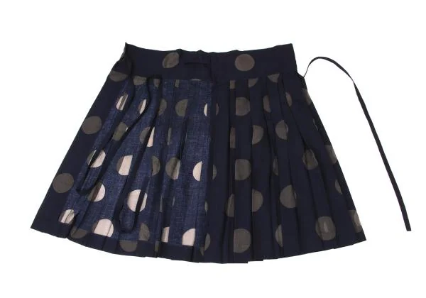 Y's Dot Pleated Design Wrap Skirt K-146933_007