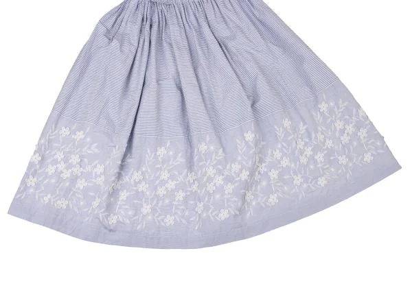 tricot COMME des GARCONS Striped Floral Embroidery Switching Skirt K-146947_006