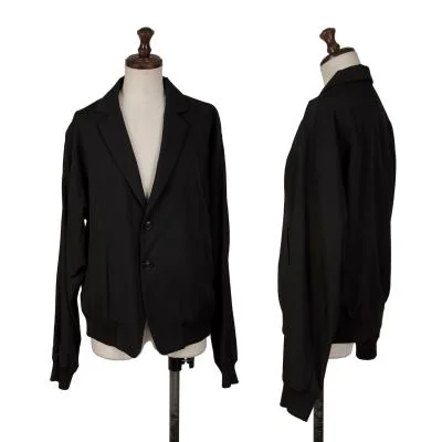 Y's Wool Gabardine Rib Switching Tailored Jacket