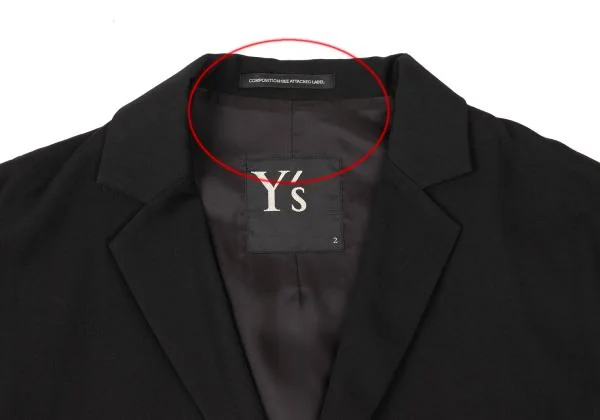 Y's Wool Gabardine Rib Switching Tailored Jacket K-146951_003