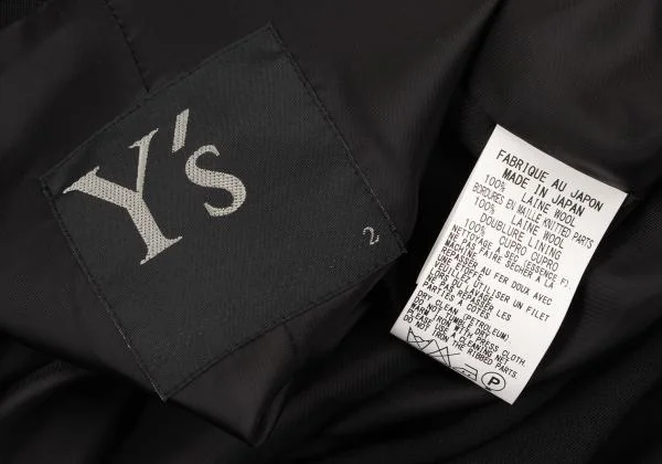 Y's Wool Gabardine Rib Switching Tailored Jacket K-146951_014