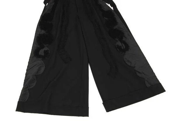 COMME des GARCONS Mesh Floral Corsage Embellished Wide Pants K-146954_007