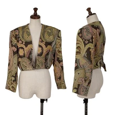 Yves Saint Laurent Rayon Blend Design Weave Short Jacket