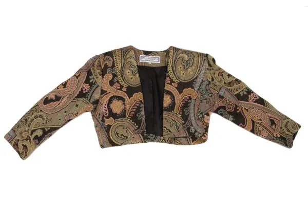 Yves Saint Laurent Rayon Blend Design Weave Short Jacket K-146967_002