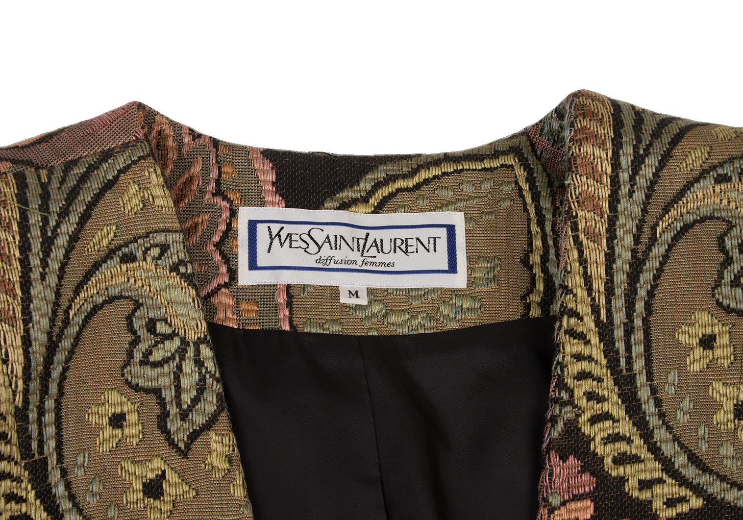 イヴサンローランYves Saint Laurent レーヨン混紡デザイン織り