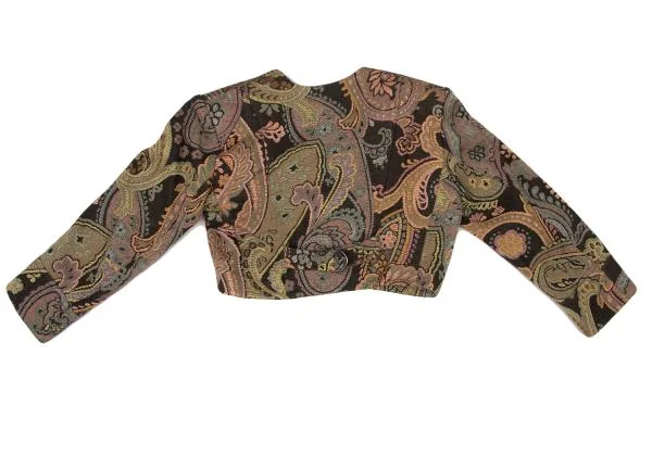 Yves Saint Laurent Rayon Blend Design Weave Short Jacket K-146967_012