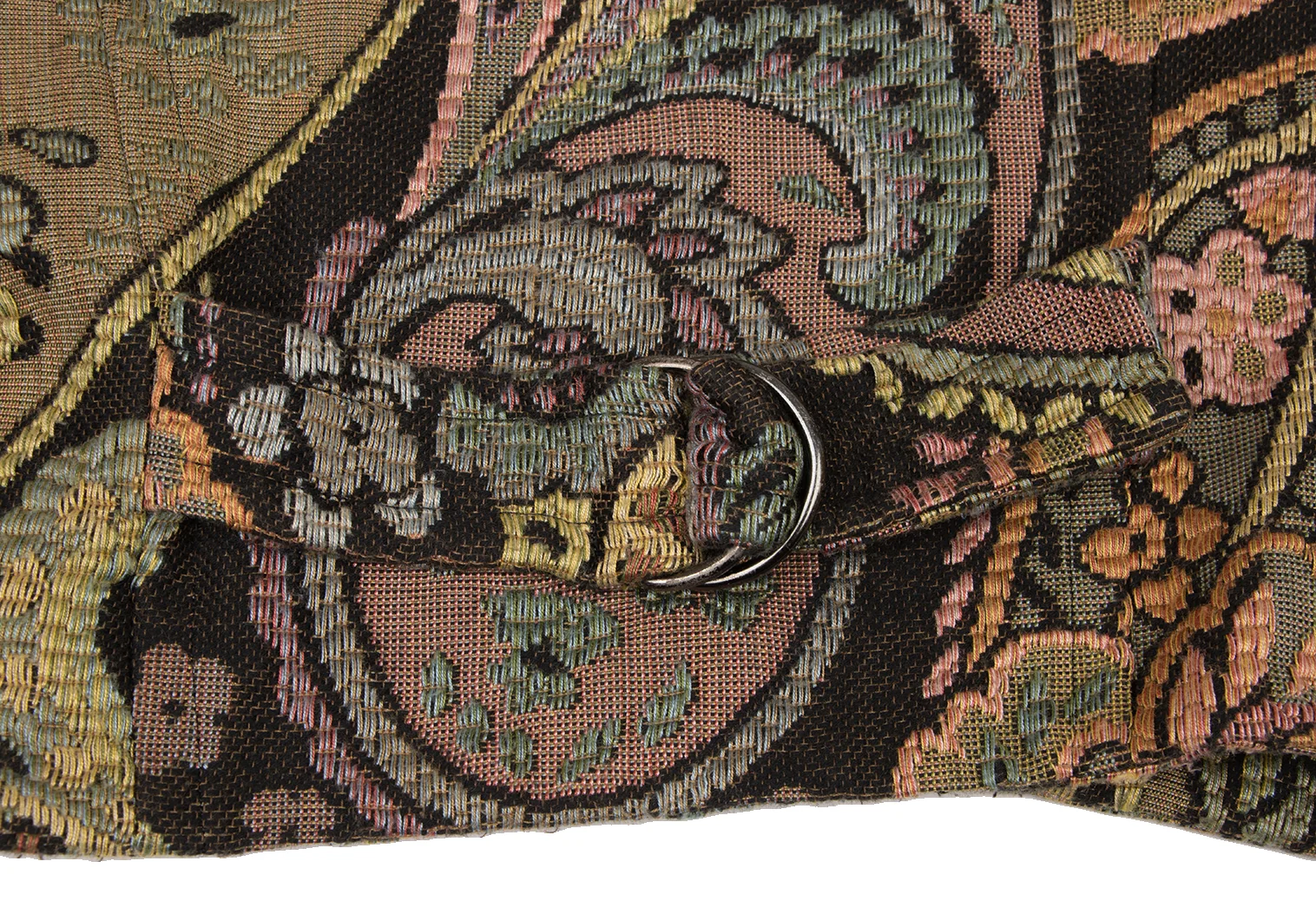 合馬 イヴサンローラン リネン100% 刺繍 ノーカラー ジャケット オレ イヴサンローランYves Saint Laurent レーヨン混紡デザイン織り