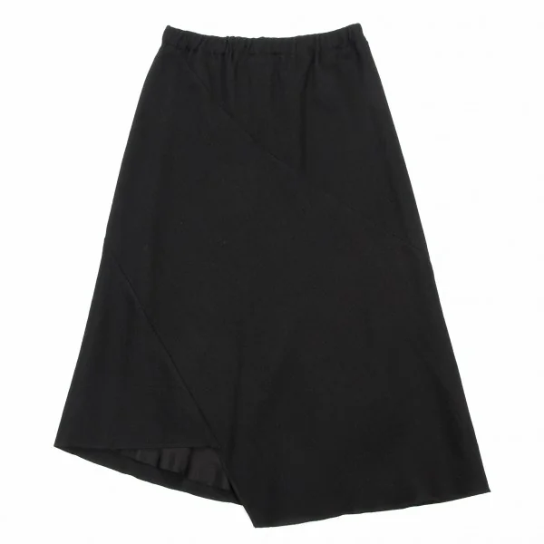 コムデギャルソンCOMME des GARCONSシワ加工斜め切替ウールスカート 黒