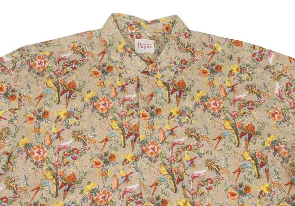 Papas Floral Birds Printed Short Sleeve Shirt K-146976_002