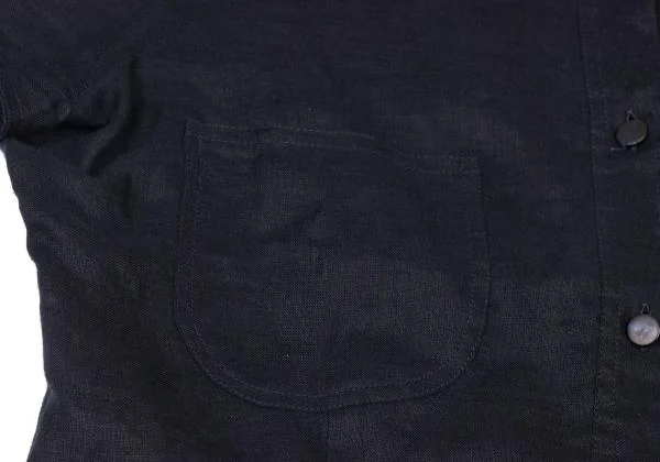 エンポリオアルマーニEMPORIO ARMANI リネン半袖シャツ 紺42 K-147004_008
