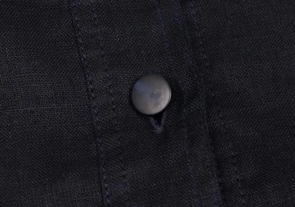 エンポリオアルマーニEMPORIO ARMANI リネン半袖シャツ 紺42 K-147004_009