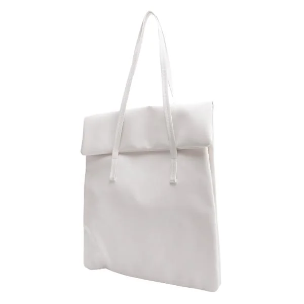 Plantation Synthetic Leather Flap Tote Bag White  K-147018_001