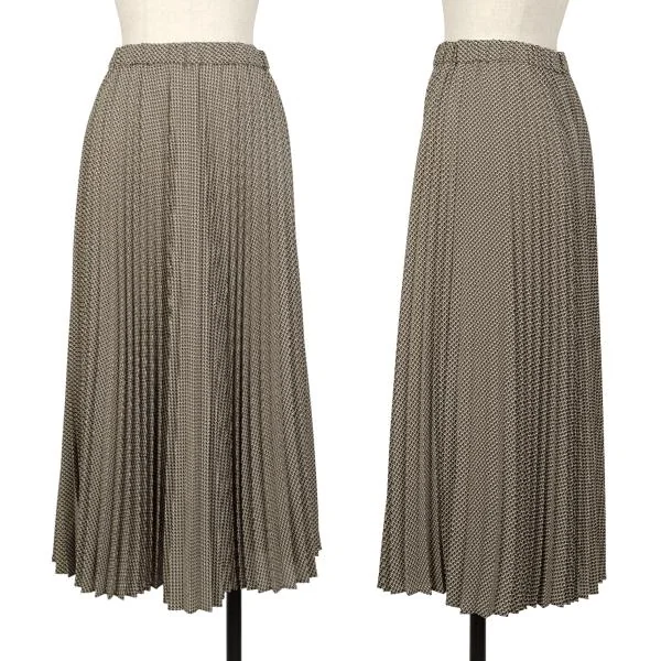 Leilian Patterned Pleats Poly Skirt Black,Beige 7 K-147027_001