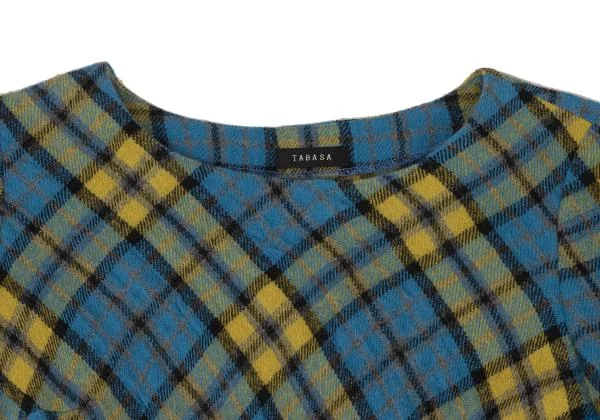 TABASA Wool Cotton Bias Tartan Check Tunic K-147030_004