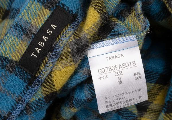 TABASA Wool Cotton Bias Tartan Check Tunic K-147030_011