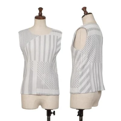 PLEATS PLEASE Multi Stripe Tank Top