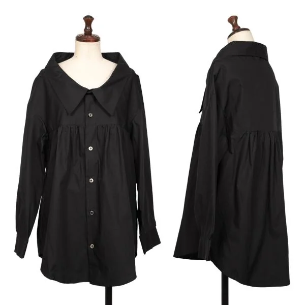 LIMI feu Wide Neck Design Gather Blouse Black S K-147068_001