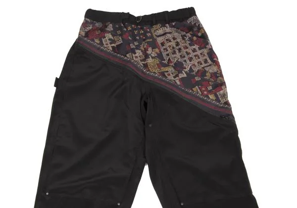 Yohji Yamamoto FEMME Ethnic Pattern Switching Zip Design Pants K-147072_002