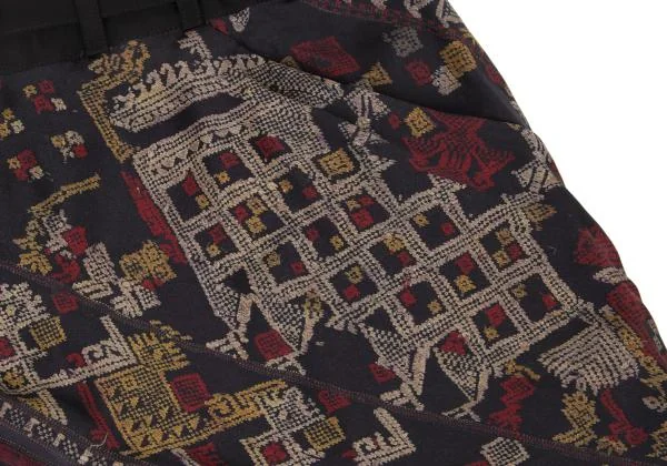 Yohji Yamamoto FEMME Ethnic Pattern Switching Zip Design Pants K-147072_004