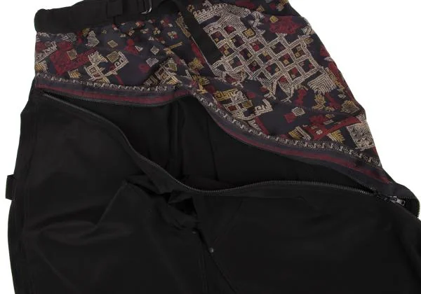 Yohji Yamamoto FEMME Ethnic Pattern Switching Zip Design Pants K-147072_011