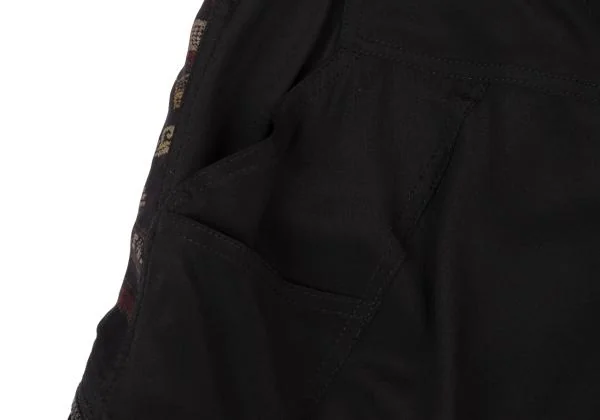 Yohji Yamamoto FEMME Ethnic Pattern Switching Zip Design Pants K-147072_016