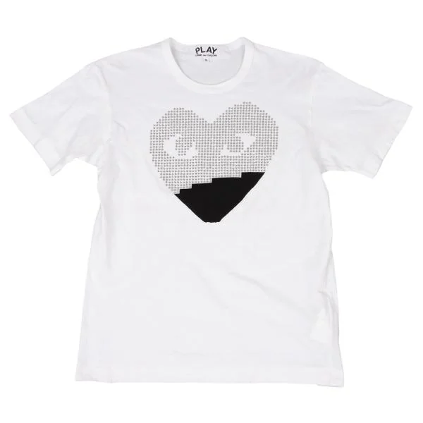 PLAY COMME des GARCONS Bejeweled Heart Logo T Shirt White S K-147073_001