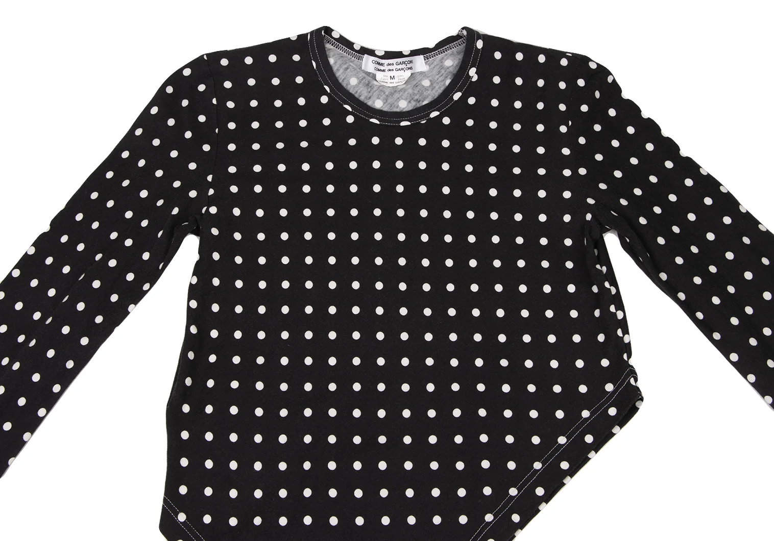 COMMEdesGARCONS 変形カットソー コムコム コムデギャルソンCOMME des GARCONS ドット裾バイアス