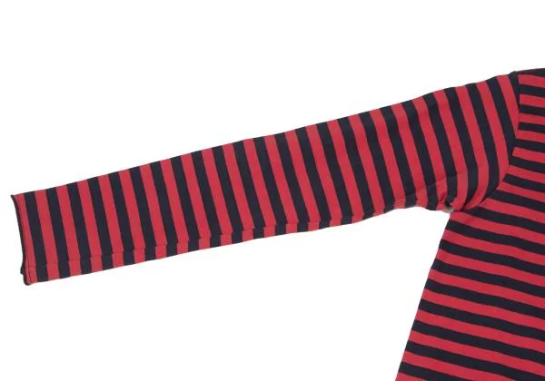コムコム コムデギャルソンCOMME des GARCONS 製品洗いネックパッチボーダー長袖カットソー 赤紺S 【レディース】 コムコム コムデギャルソンCOMME des GARCONS 製品洗いネック