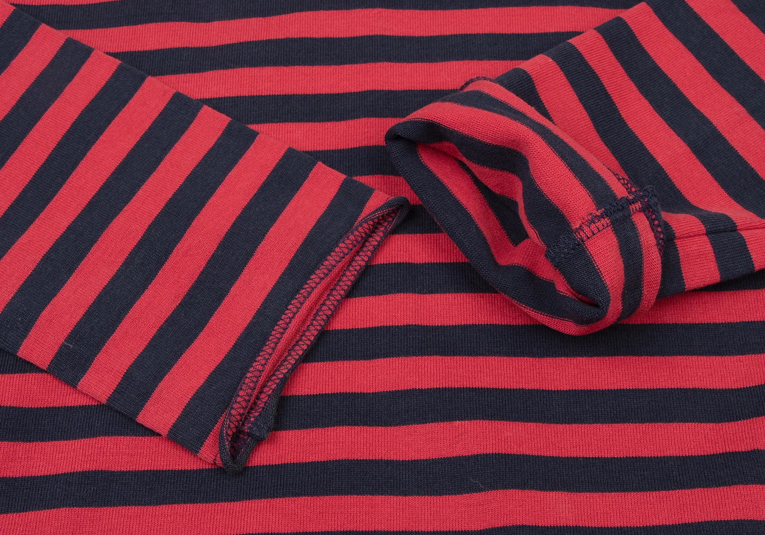 コムコム コムデギャルソンCOMME des GARCONS 製品洗いネックパッチボーダー長袖カットソー 赤紺S 【レディース】 コムコム コムデギャルソンCOMME des GARCONS 製品洗いネック