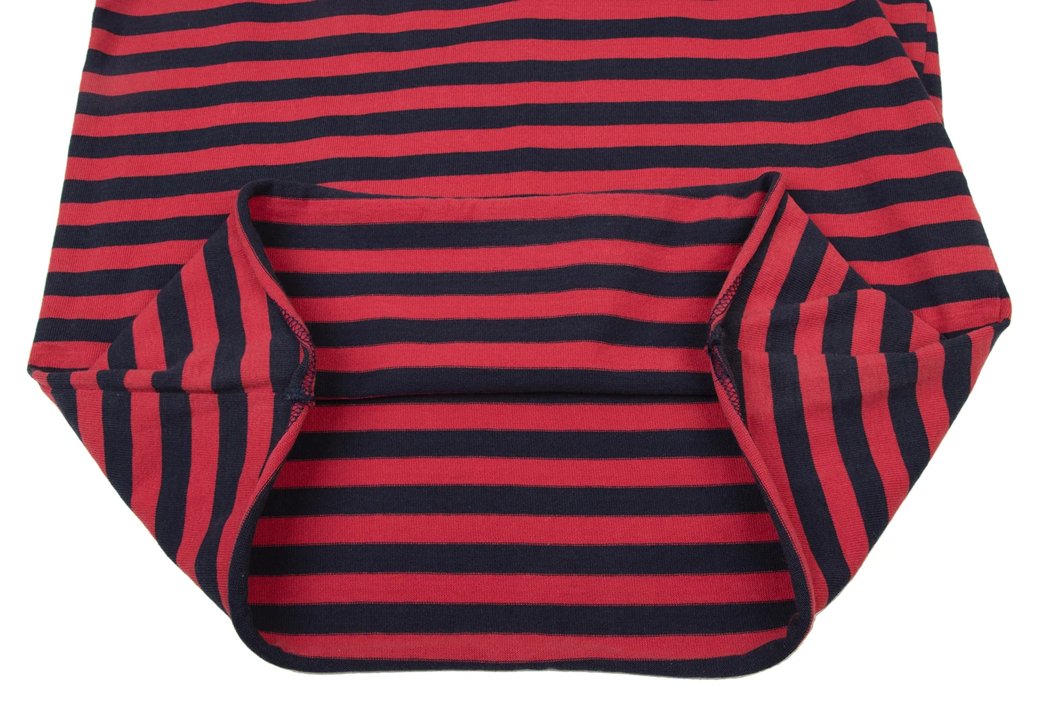 コムコム コムデギャルソンCOMME des GARCONS 製品洗いネックパッチボーダー長袖カットソー 赤紺S 【レディース】 コムコム コムデギャルソンCOMME des GARCONS 製品洗いネック