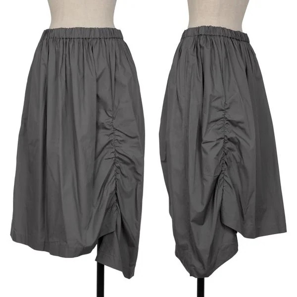 COMME des GARCONS Cotton Shirring Asymmetry Skirt Grey S K-147078_001