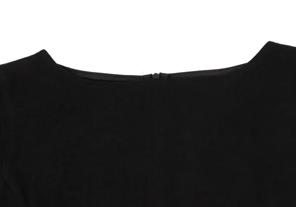 アルマーニジーンズARMANI JEANS ポケットデザインフリース半袖ワンピース 黒38 K-147099_004