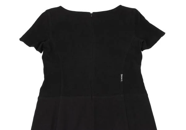 アルマーニジーンズARMANI JEANS ポケットデザインフリース半袖ワンピース 黒38 K-147099_011