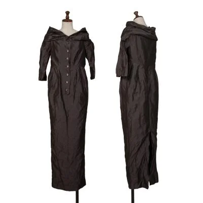 ROMEO GIGLI Tuck Design Metallic Dress