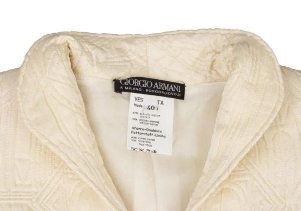 GIORGIO ARMANI Geometric Stitch Collarless Jacket K-147122_005