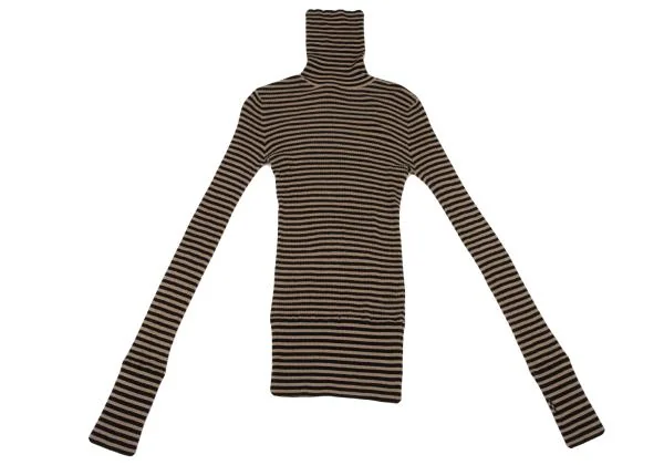 DOLCE&GABBANA Turtle Neck Stripe Rib Knit Sweater K-147142_002