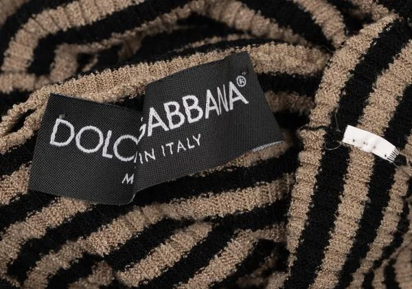 DOLCE&GABBANA Turtle Neck Stripe Rib Knit Sweater K-147142_016