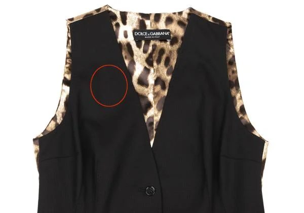 DOLCE&GABBANA Leopard Switching Polywool Gilet Vest K-147144_003